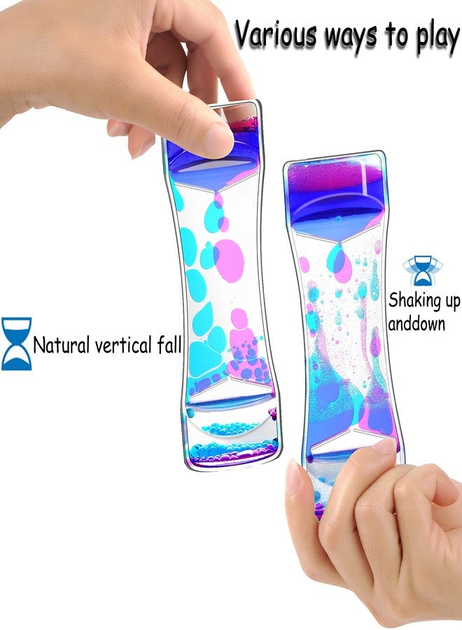 FKYTION Liquid Motion Bubbler Timer Pack of 8 Great Desktop Colorful Hourglass Liquid Bubbler Small Calming Relaxing Toys Sensory Anxiety Autism ADHD Fidget Toys - Image 4